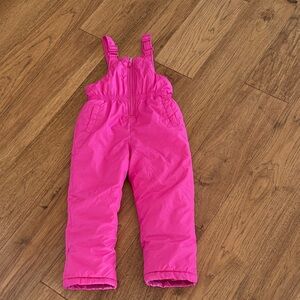 Pink Platinum Vibrant Pink Kids Snow Bib Overalls Size 6X